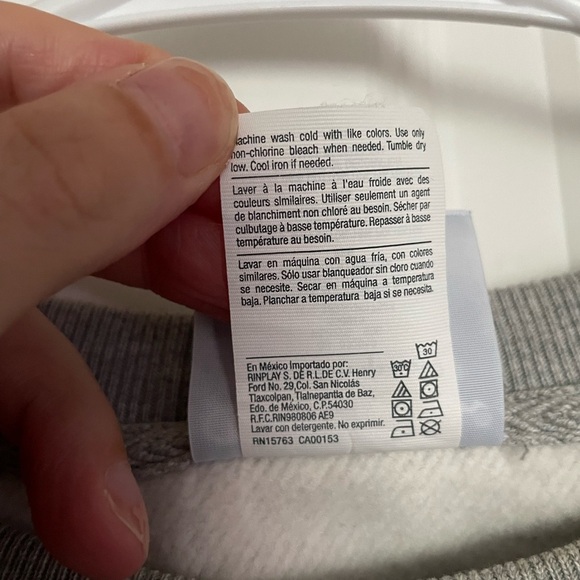 Champion Reverse Weave Grey Cropped Spellout Sweatshirt Size 2XL - Picture 7 of 8